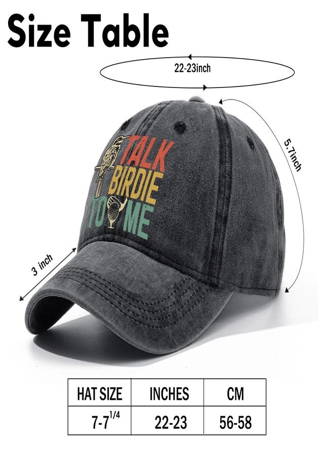 rofiowa Talk Birdie to Me Adjustable Washed Cotton Baseball Cap, Funny Retro Trucker Hat Outdoor Accessories for Men Grandpa Dad Husband Golf Lover, Retirement Birthday for Golfer - Image 2
